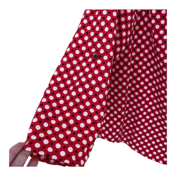 Notations Polka Dot Three Quarter Sleeve Button Down Blouse Size Large - Picture 4 of 8